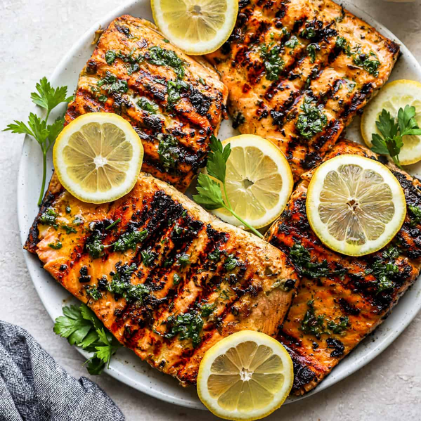 Grilled Salmon with Herbs